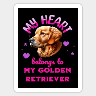 My Heart Belongs to my Golden Retriever Dog Magnet